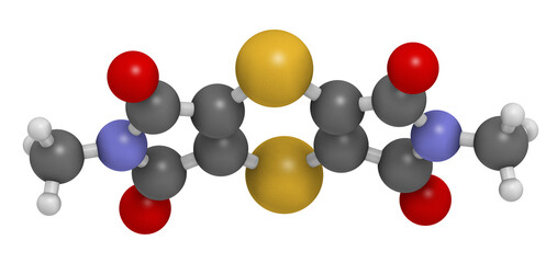 Dipymetitrone fungicide molecule. 3D rendering.