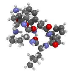Difelikefalin drug molecule. 3D rendering.