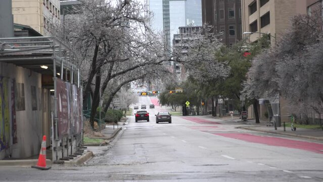 Traffic in Austin, Texas during freeze from February 2023