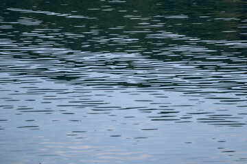 Beautiful surface of the Gour de Tazenat, a volcanic lake in Auvergne, France. It was formed by a phreatomagmatic eruption about 29,000 years ago.