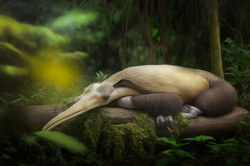 Obraz premium Anteater sleep in their natural habitat, generative AI