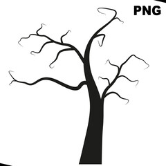 Dead black tree. PNG format