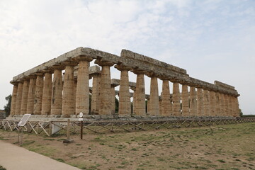 Fototapeta na wymiar Temple of Hera in Paestum, Campania Italy