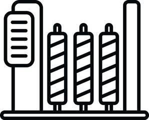 Roll thread icon outline vector. Cotton machine. Industry fabric