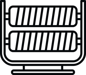 Thread icon outline vector. Yarn silk. Roll equipment
