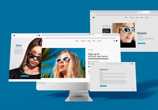 Laptop Website Screen Mockup