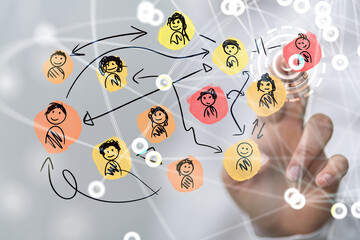 Abstract technology group and data 3d - 3D digital