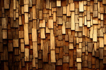 wood slat tiled background natural brown wooden tones generative ai 