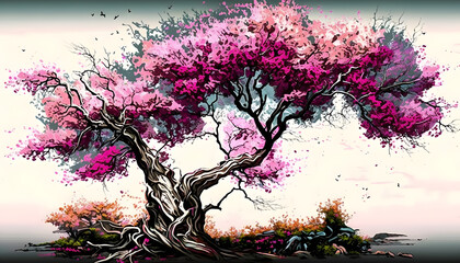 Fototapeta na wymiar Welcome The Majestic Spring Season, one of the four temperate seasons which brings a feeling of hope. Springtime brings ideas of rebirth, rejuvenation, renewal, resurrection and regrowth AI Generative