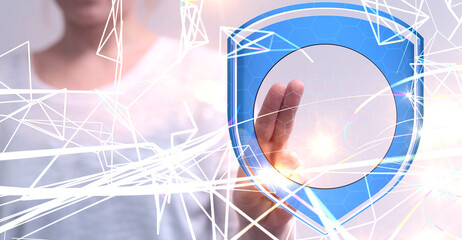 Information technology protected with firewall, secure access and encryption against cyber