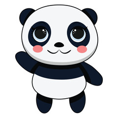 Obraz premium Vector illustration of Cute baby panda sitting