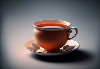 Fototapeta premium cup of tea on black created with Generative AI technology