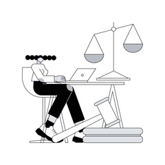 Paralegal services abstract concept vector illustration. Delegated legal work, organizing files, drafting documents, legal research, law firm, write report, litigation abstract metaphor.