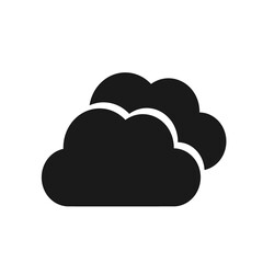 Vector illustration, two clouds icon.