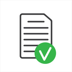 document accepted icon vector, illustration, symbol