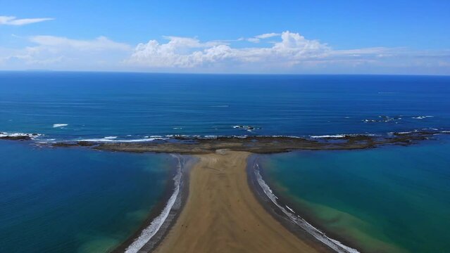 Drone view of Ballena Marine National Park, Costa Rica
