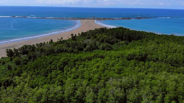 Drone view of Ballena Marine National Park, Costa Rica