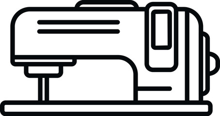 Sewing machine icon outline vector. Cotton plant. Clothing roll