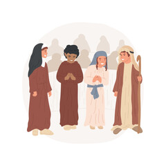 All Saints Day isolated cartoon vector illustration. Group of people celebrating All Saints Day together in church, Christian religious festivals, holy days, grave rituals vector cartoon.