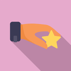 Star ranking icon flat vector. Medal award. Win victory
