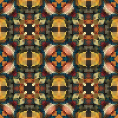 Fototapeta premium Mediterranean mosaic seamless pattern design.