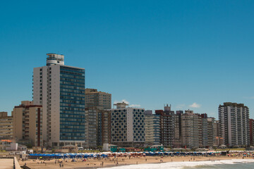 beach skyline in Miramar with tourists, popular destination in summer