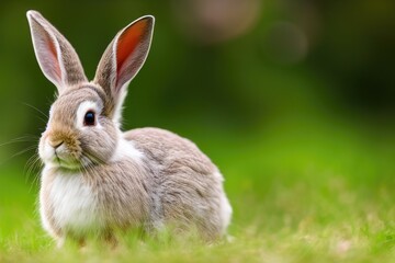 Obraz premium High-Resolution Image of a Cute and Playful Rabbit, Perfect for Adding a Wholesome and Adorable Element to any Design Project