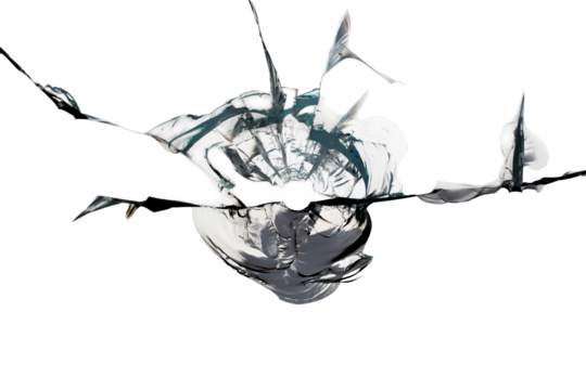 Cracks on broken glass. Glass texture with hole for design