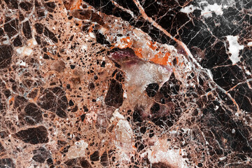 Natural dark marble pattern. Close-up photo texture, front view