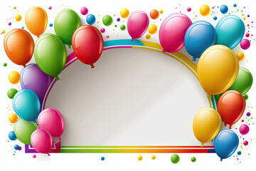 Colorful Party balloons, white background, birthday, balloon, party, celebration, frame, balloons, decoration, vector, card, holiday, happy, illustration, design, colorful, fun, greeting,