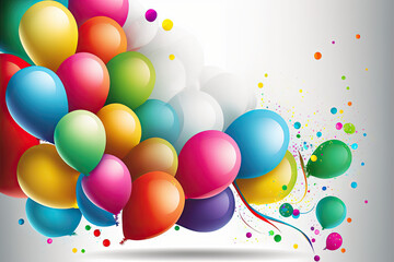 Colorful Party balloons, white background, birthday, balloon, party, celebration, frame, balloons, decoration, vector, card, holiday, happy, illustration, design, colorful, fun, greeting,