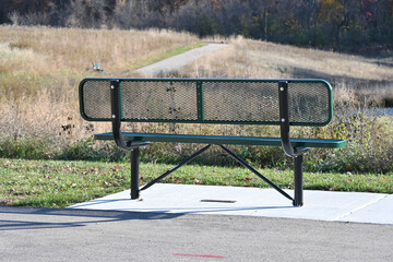 Bench and Bike Path
