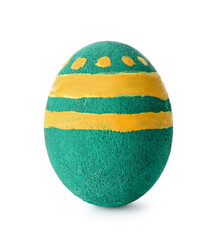 Painted Easter egg on white background