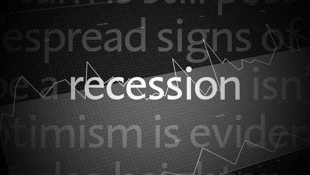 Crisis titles, financial crash, economy recession concept. 4K video animation