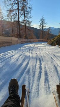 Slittare in val Sarentino, Sarntal, Bolzano