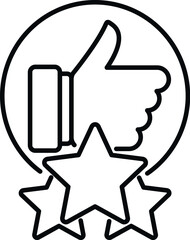 Thumb up ranking icon outline vector. Best star. Reward top