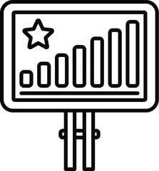 Billboard ranking icon outline vector. Medal award. Reward victory
