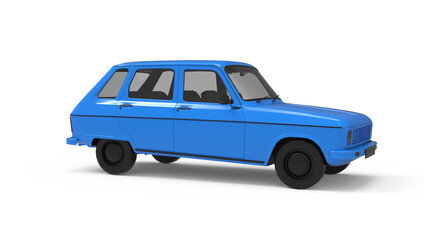blue car isolated on white