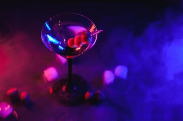 colourful coctail on the black background