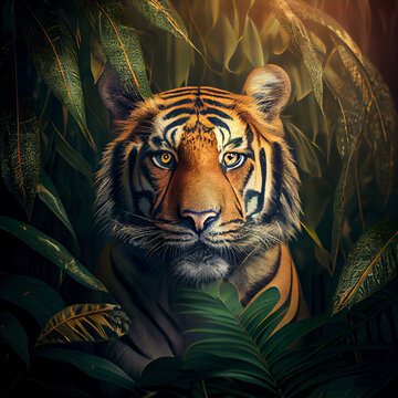 Tiger in the jungle
