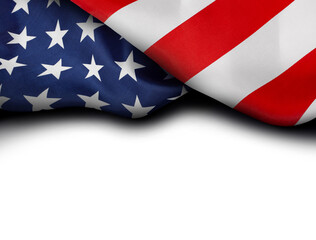 American flag on a transparent background for text