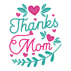 Obraz premium Happy Mother's Day Stylish lettering Decorative Hand Drawn Typography T-shirt Design. 