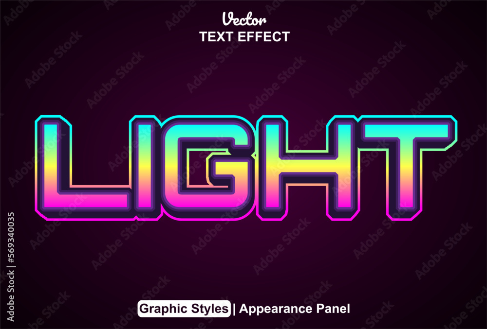 Poster light text effect with graphic style and editable.