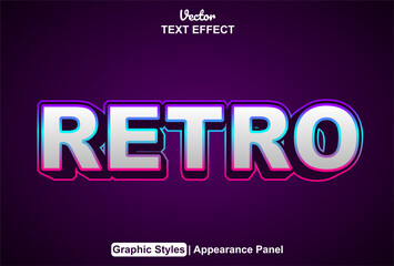retro text effect with graphic style and editable.