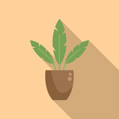 Leaf plant icon flat vector. Cactus flower. Office tree