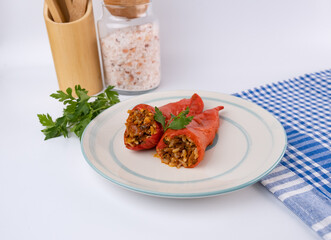 Two Stuffed Red Peppers	