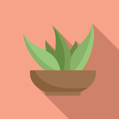 Eco planter icon flat vector. Home indoor. Leaf art