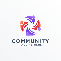 Obraz premium Community logo icon elements template. Community human logo template. Community health care.