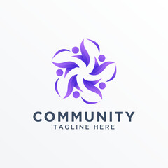 Community logo icon elements template. Community human logo template. Community health care.