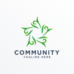 Community logo icon elements template. Community human logo template. Community health care.